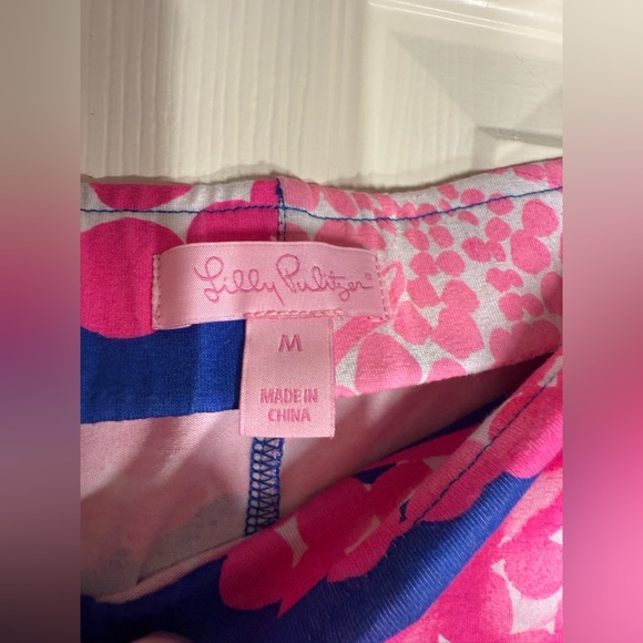 Lilly Pulitzer Laurana Ikat Blue Mocean Engineered Off Shoulder Jersey Dress - Picture 2 of 6